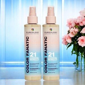 2 PUREOLOGY 21 Essential Benefits Color Fanatic Multitasking Leave In Spray